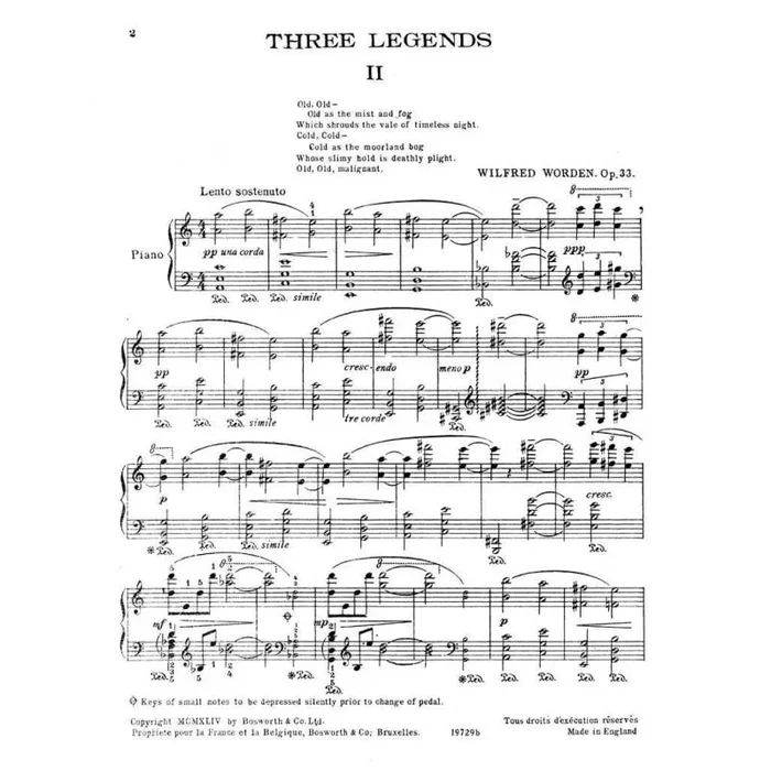 Worden, Wilfred – three Legends Op.33/2