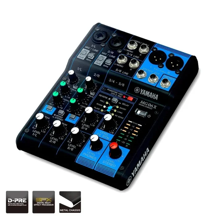 Yamaha 6 Input Stereo Non Powered Mixer w/SPX Effects – MG06X