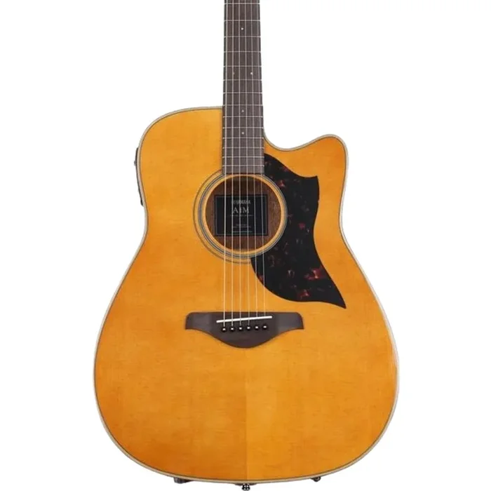 Yamaha A1M Dreadnought Cutaway Acoustic Electric Guitar- Vintage Natural