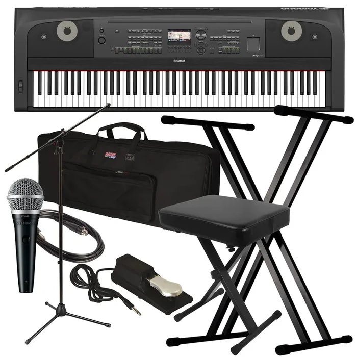 Yamaha DGX-670 Portable Grand Digital Piano – Black STAGE ESSENTIALS BUNDLE