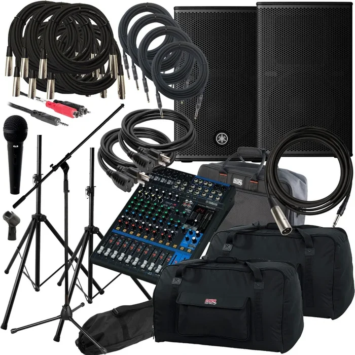 Yamaha DHR10 10″ Powered PA Speaker COMPLETE AUDIO BUNDLE