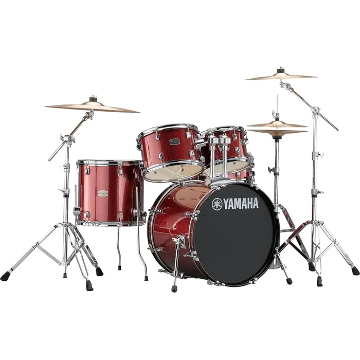 Yamaha Rydeen 5 Piece Drum Set in Burgundy Glitter w/Hardware & Cymbals – RDP0561BGG