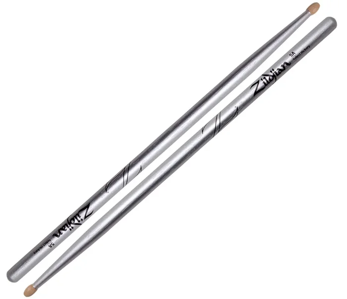 Zildjian 5A Chroma Silver (Metallic Paint) Drum Sticks